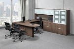 U Shape Peninsula Desk with Hutch and Lateral File Storage