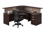 L Shaped Reception Desk with Keyboard Tray
