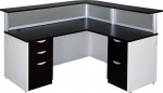 Modern L Shaped Reception Desk with Drawers