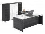 Executive L Shaped Desk with Storage Cabinet