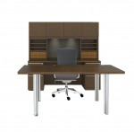 Rectangular Desk with Credenza Desk and Hutch