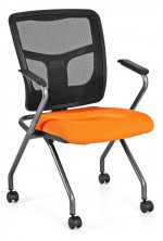 Mesh Back Nesting Chair with Arms