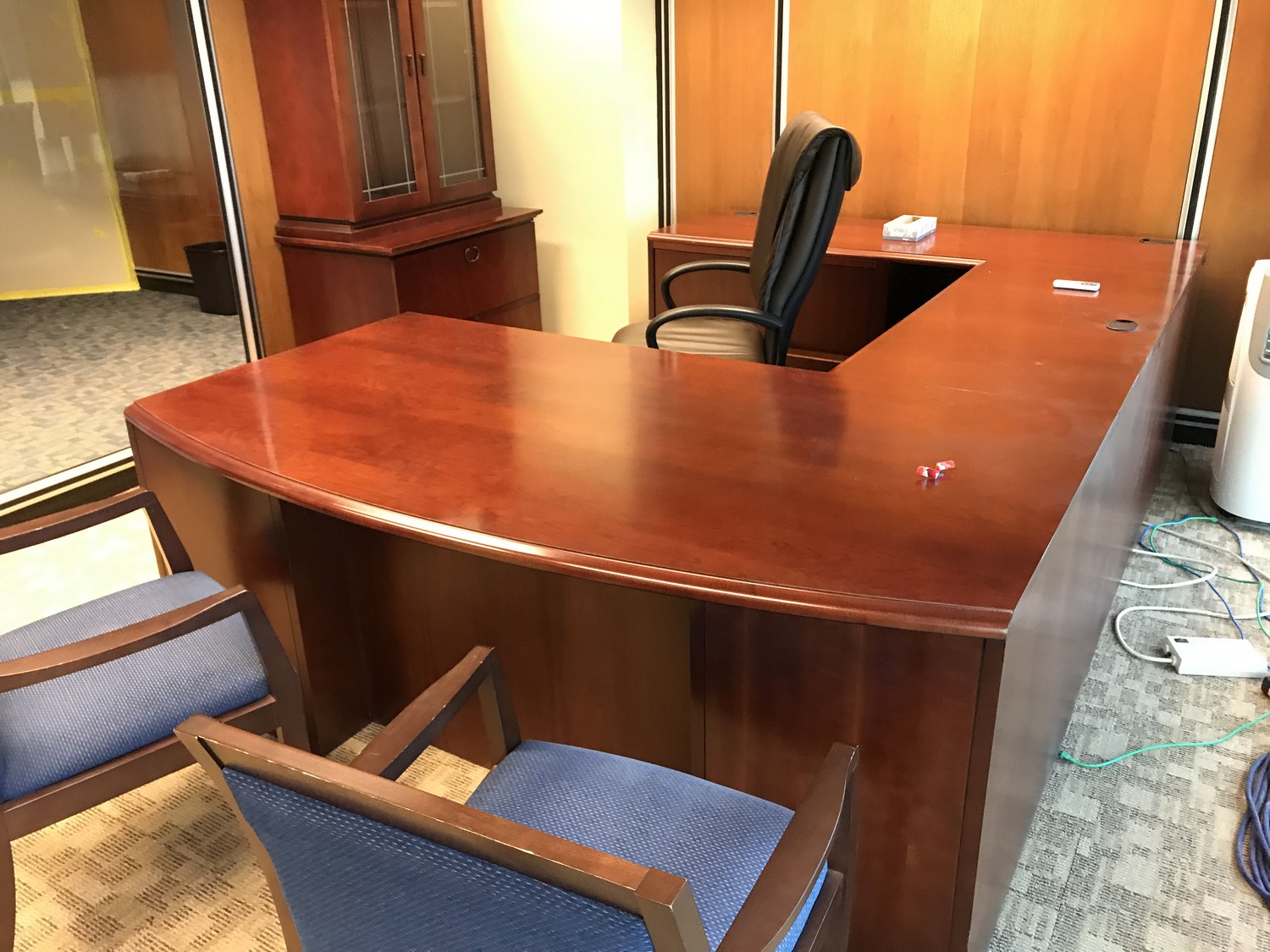 Paoli Solid Wood Cherry Bow Front UShaped Desk Madison Liquidators