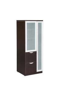 Personal Storage Cabinet with Glass Doors and Lock