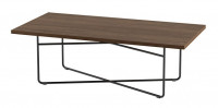 Rectangular Coffee Table with Steel Rod Base