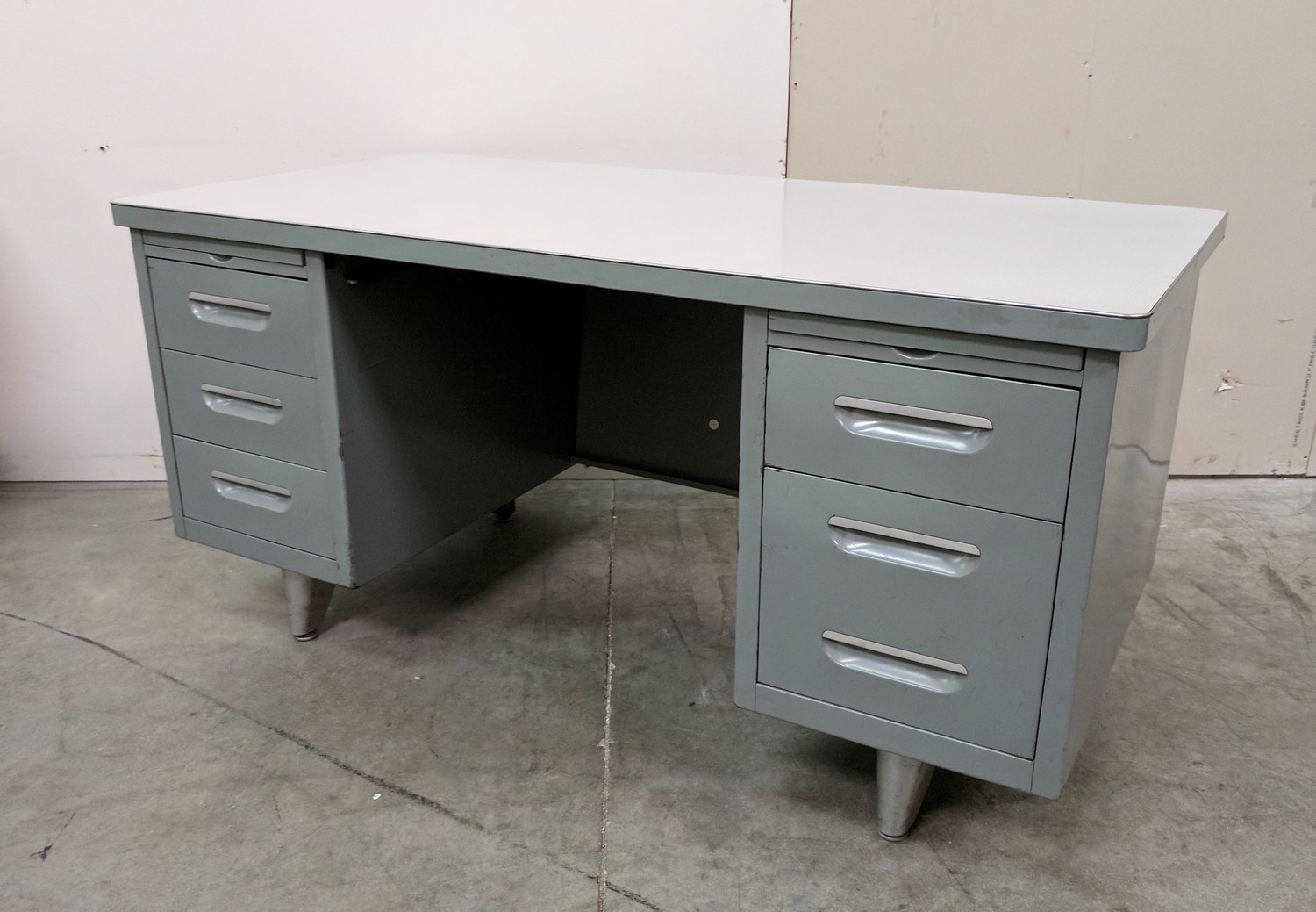 Gray Metal Desk with Drawers Madison Liquidators