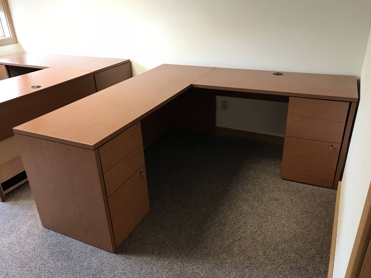 HON Oak Laminate L Shaped Desk Madison Liquidators