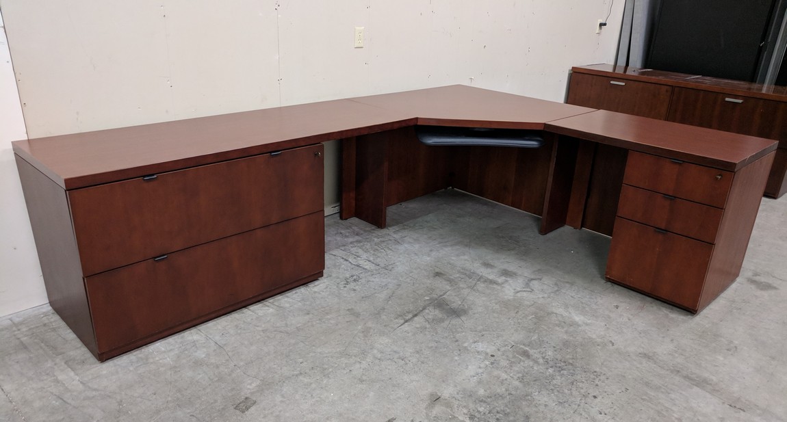 Solid Wood Cherry L Shaped Corner Desk Madison Liquidators