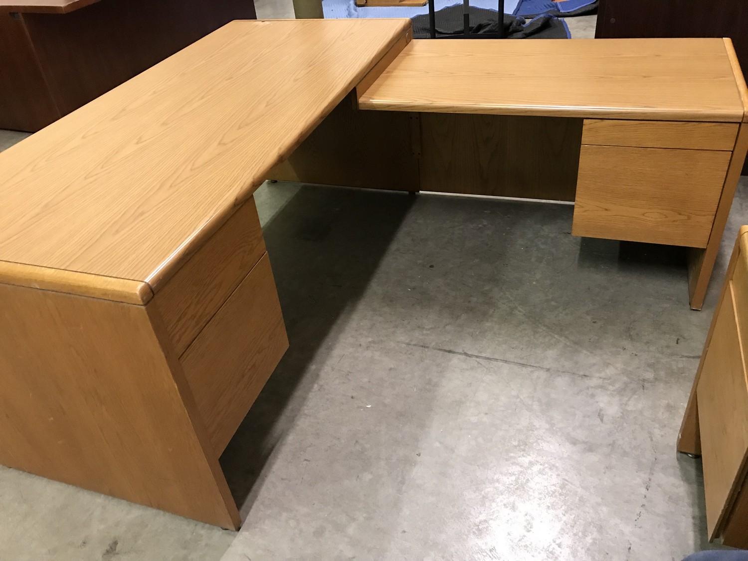 Kimball Solid Wood LShaped Desk with Right Return