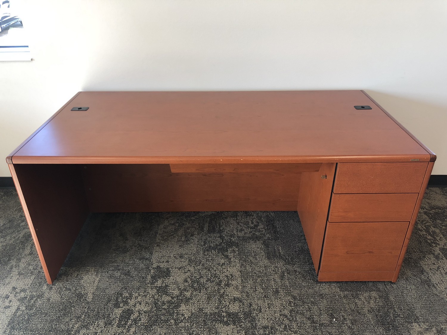 Hon Cherry Laminate Desk with Drawers Madison Liquidators