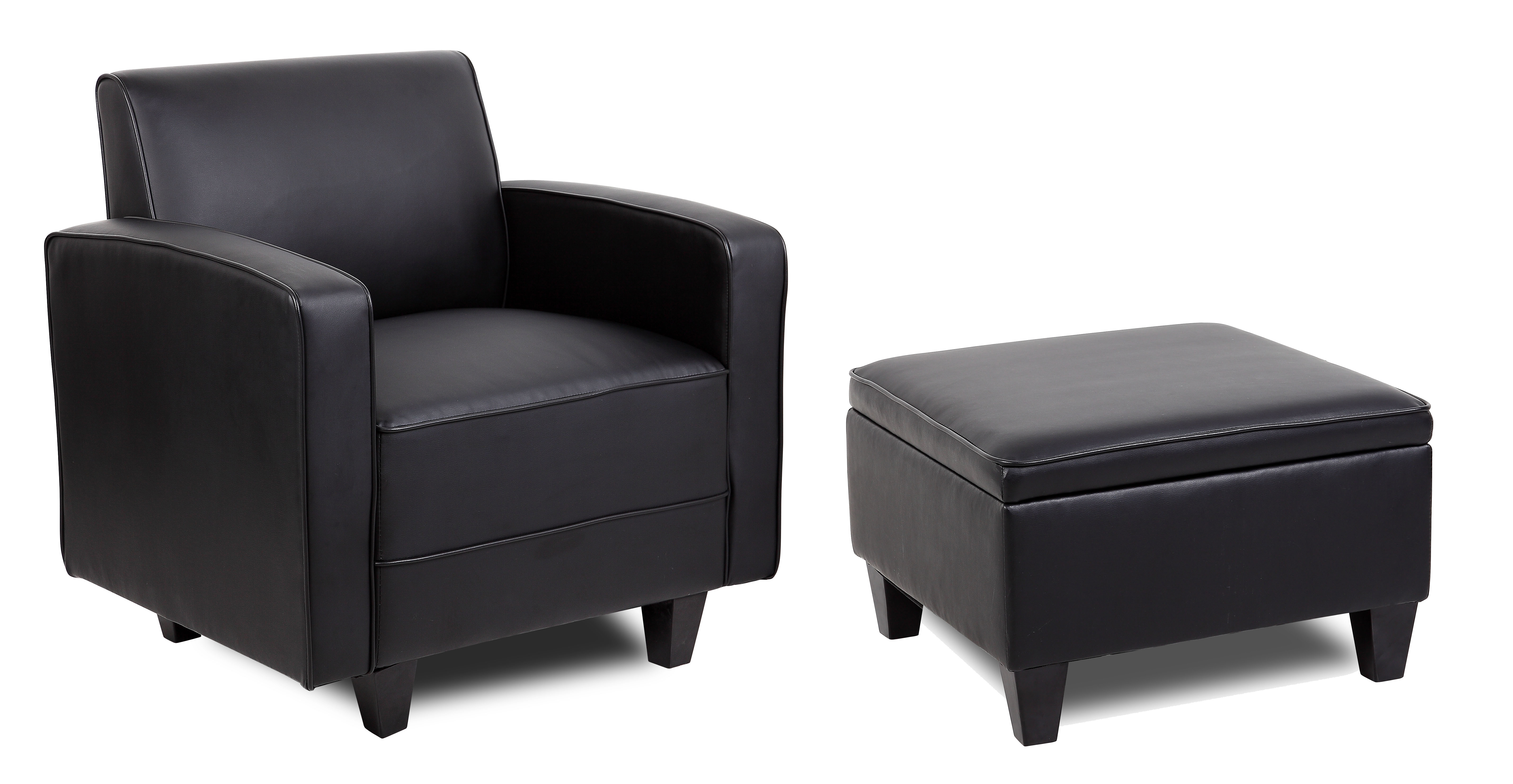 Black Club Chair with Ottoman Madison Liquidators