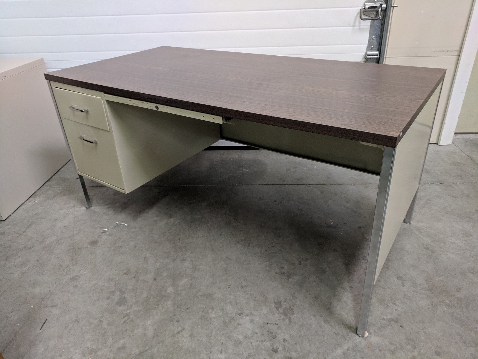 Metal Desk with Walnut Laminate Top Madison Liquidators