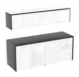 Storage Credenza with Wall Mounted Hutch - Potenza