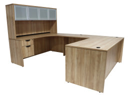 U Shaped Desk with Hutch - PL Laminate