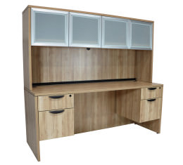 home office desk with hutch