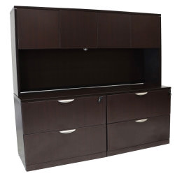 Lateral Filing Cabinet Credenza with Hutch - PL Laminate