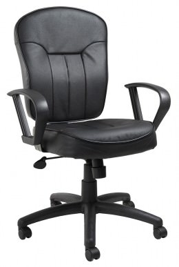 Leather Office Chair with Arms - LeatherPlus