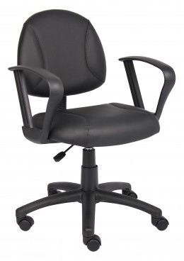 Leather Office Chair with Arms - LeatherPlus