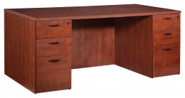 Double Pedestal Desk with Stepped Modesty Panel - Napa