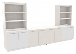 Credenza Wall Unit with Open Shelf Storage - Potenza