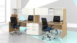 Four Person Workstations for an Open Office