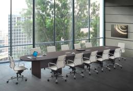 Racetrack Conference Room Table and Chairs Set - PL Laminate