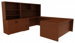 Desk with Storage - Amber