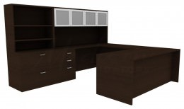 Desk with Bookcase Combo - Amber
