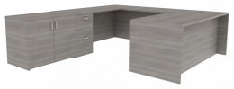 Office Desk with Cabinet - Amber
