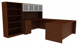Bookcase Desk Set - Amber