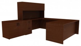 Desk with Hutch Storage - Amber