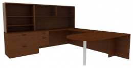 Desk with Storage Drawers - Amber