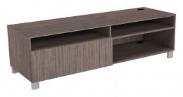 Credenza with Open Storage and File Drawer - Apex