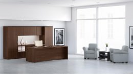 Bow Front Executive Desk with Storage - Concept 70