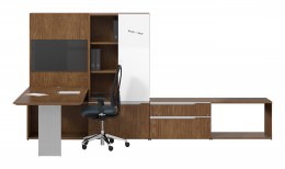 L Shape Peninsula Desk with Storage - Nex