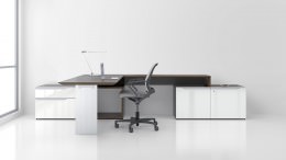 L Shaped Desk with Drawers - Nex