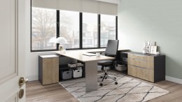 U Shaped Desk with Drawers - Nex