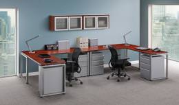 9 U Shaped Desks with Hutch