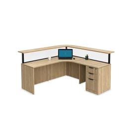 L Shaped Curved Reception Desk - PL Laminate