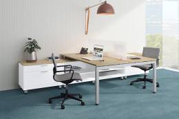 A T shaped Desk for Two Workers