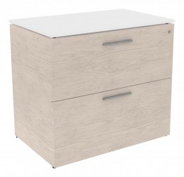 2 Drawer Lateral File Cabinet with Glass Top - Potenza