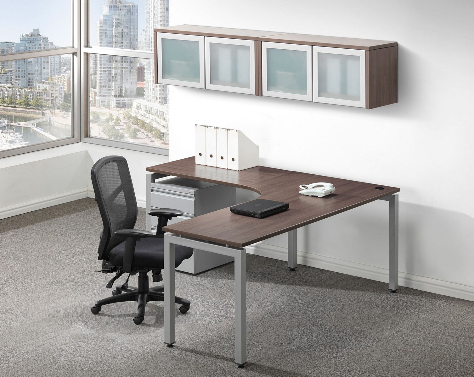Modern L  Shaped  Computer Desk  with Storage Madison 