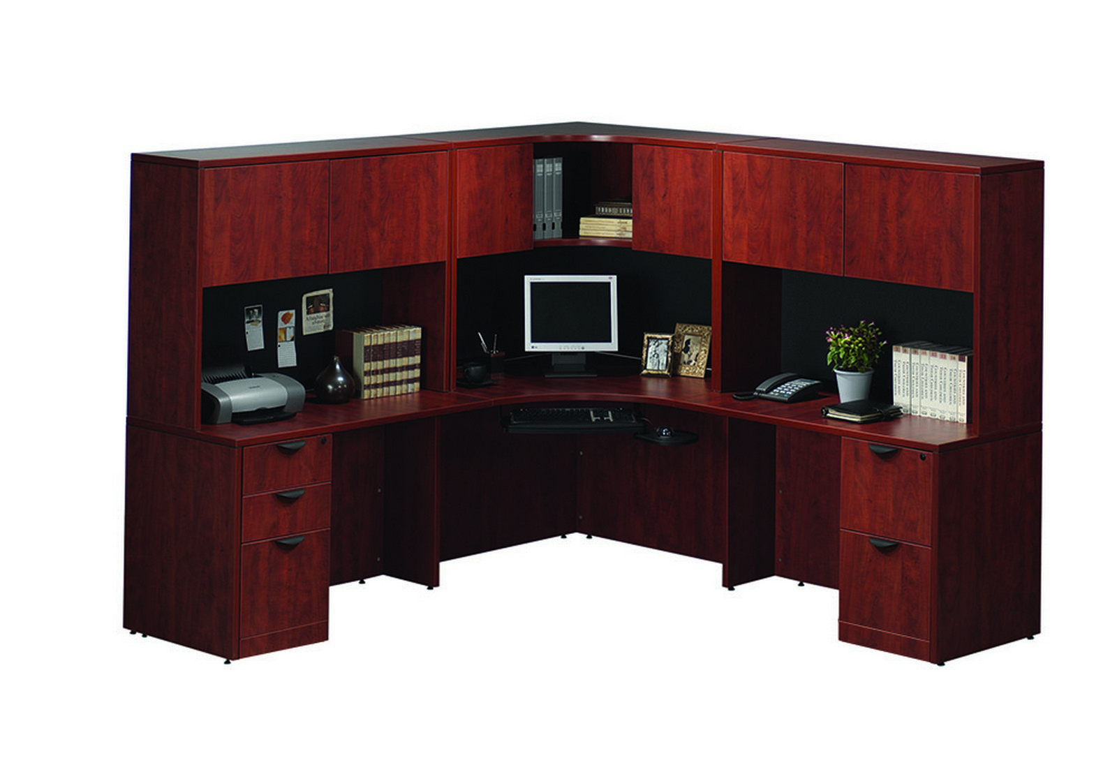 Cherry Corner Desk With Hutch And Drawers Madison Liquidators