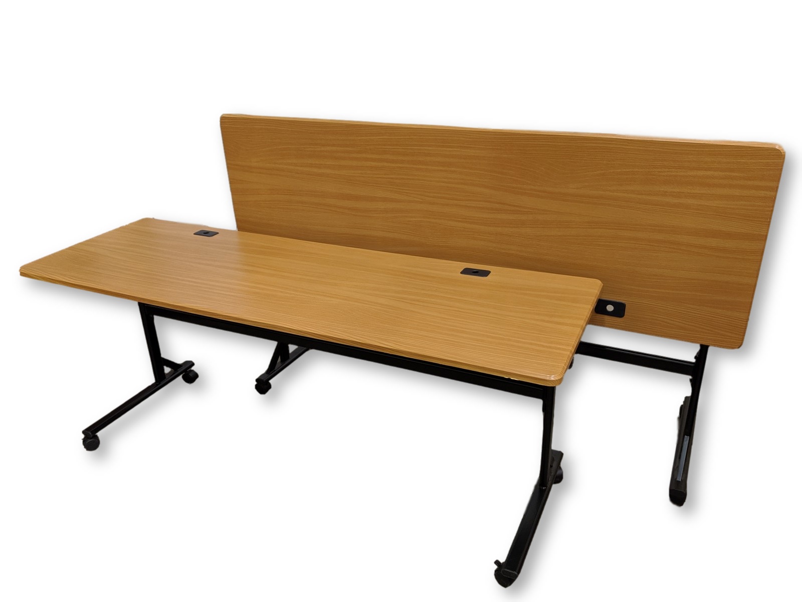 Oak Laminate Rolling Flip Top Training Tables Madison Liquidators