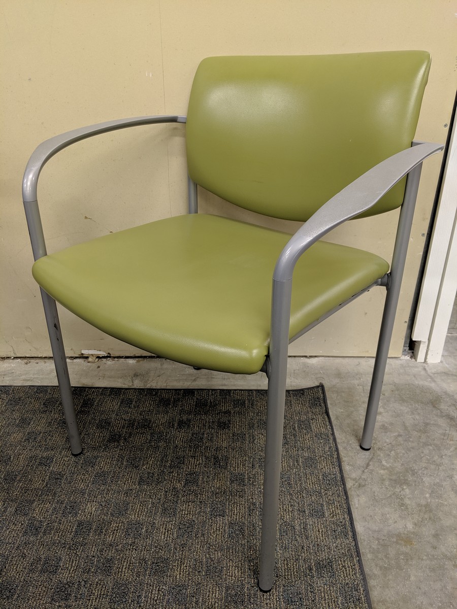 Steelcase Green Vinyl Stacking Guest Chairs Madison Liquidators