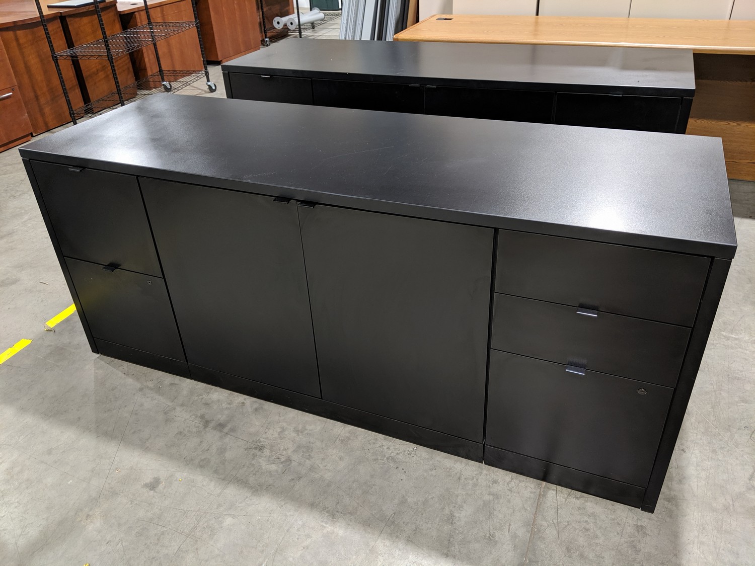 Black Laminate Storage Credenza Madison Liquidators