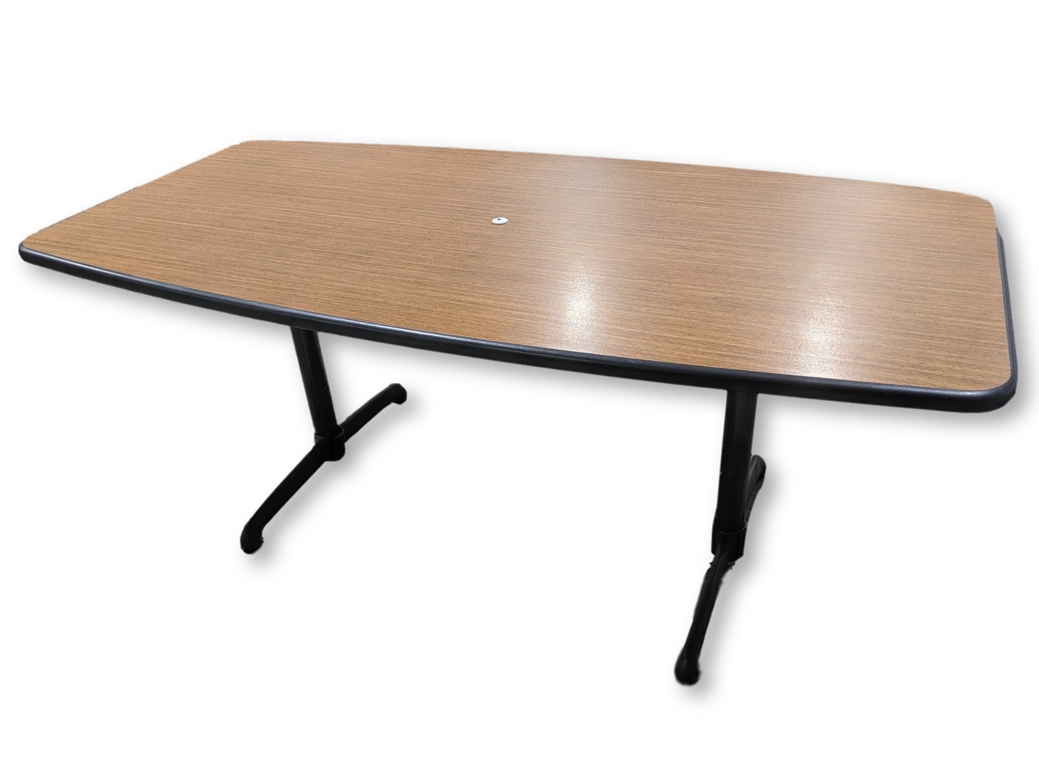 6 FT Oak Laminate Boat Shaped Conference Table Madison Liquidators