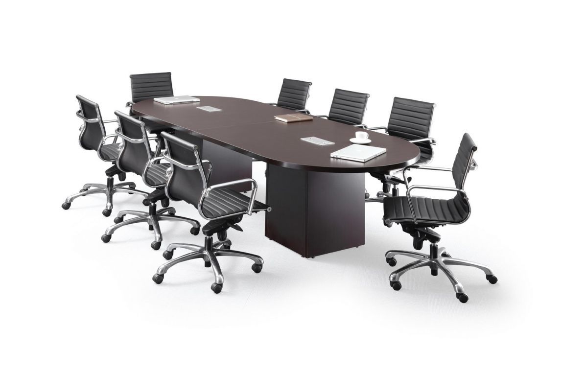 Racetrack Conference Table with Cube Base Madison Liquidators