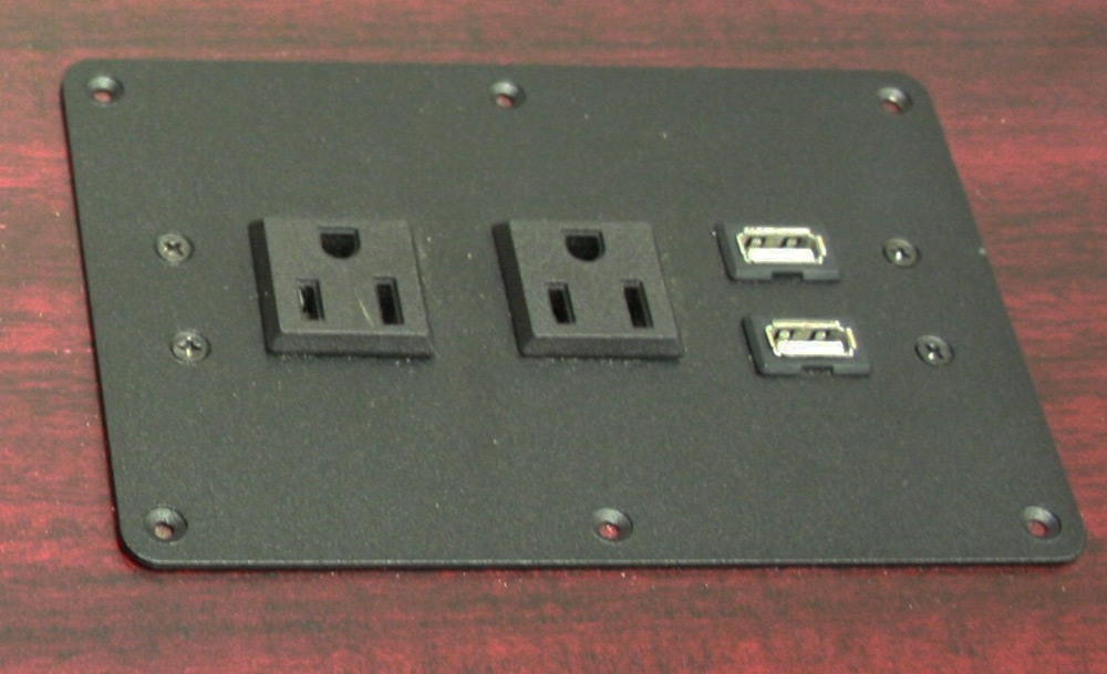 Black USB and Electrical Power Outlet Module Madison Liquidators