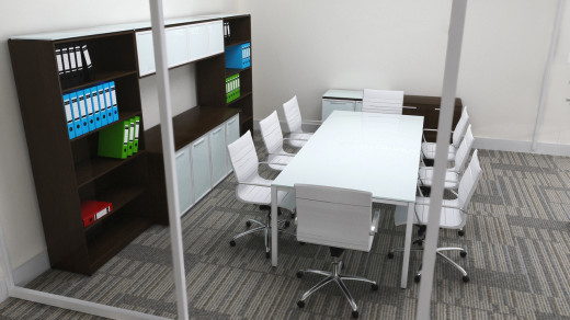 Glass Top Conference Table and Chairs Set